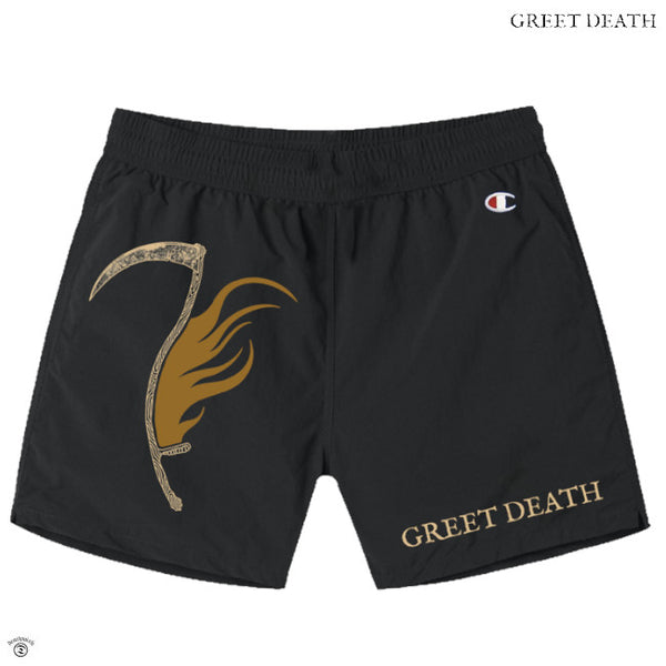【お取り寄せ】Greet Death / グリート・デス - SCYTHE スウェット・ハーフパンツ(ブラック)