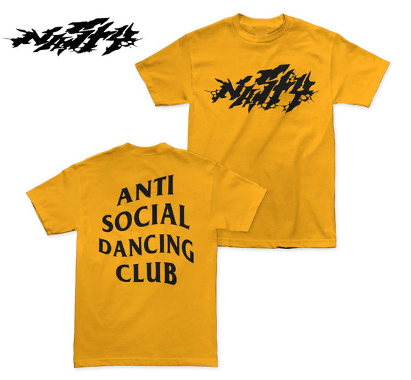 【お取り寄せ】Nasty / ナスティー - Anti Social Tシャツ（ゴールドイエロー）