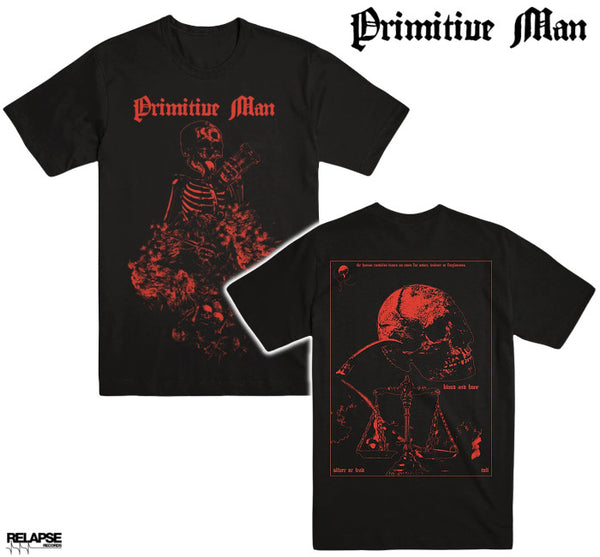 【お取り寄せ】Primitive Man / プリミティヴ・マン - TIME LICK Red Tシャツ(ブラック)