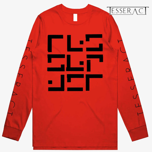 【お取り寄せ】TesseracT - テサラクト - Glyph ロングスリーブ・長袖シャツ(レッド)