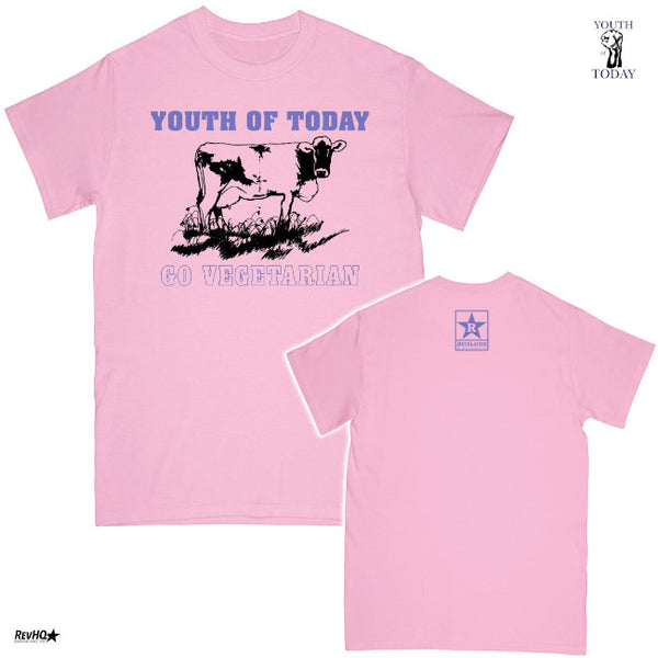 【お取り寄せ】Youth Of Today / ユース・オブ・トゥデイ - GO VEGETARIAN Tシャツ(ピンク)