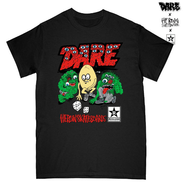 【即納】【廃盤】【早い者勝ち！】DARE / デア - DARE X HEROIN Tシャツ(ブラック)