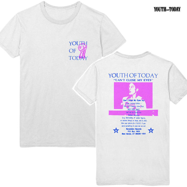 【お取り寄せ】Youth Of Today / ユース・オブ・トゥデイ - Can't Close My Eyes Tシャツ(ホワイト)