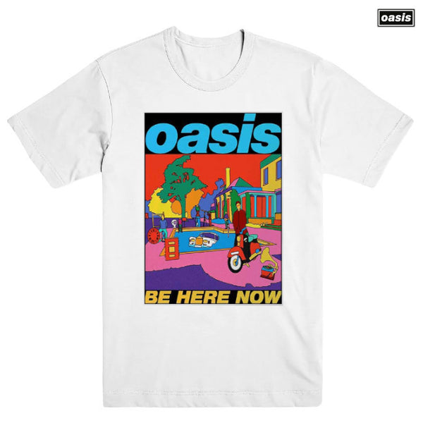 【お取り寄せ】Oasis / オアシス - BE HERE NOW ILLUSTRATION Tシャツ(ホワイト)
