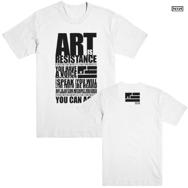 【お取り寄せ】Nine Inch Nails / ナイン・インチ・ネイルズ - ART IS RESISTANCE Tシャツ(ホワイト)