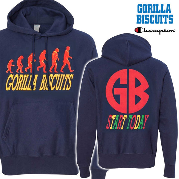 【即納】Gorilla Biscuits /ゴリラ・ビスケッツ - Start Today チャンピオン・プルオーバーパーカー(ネイビー)