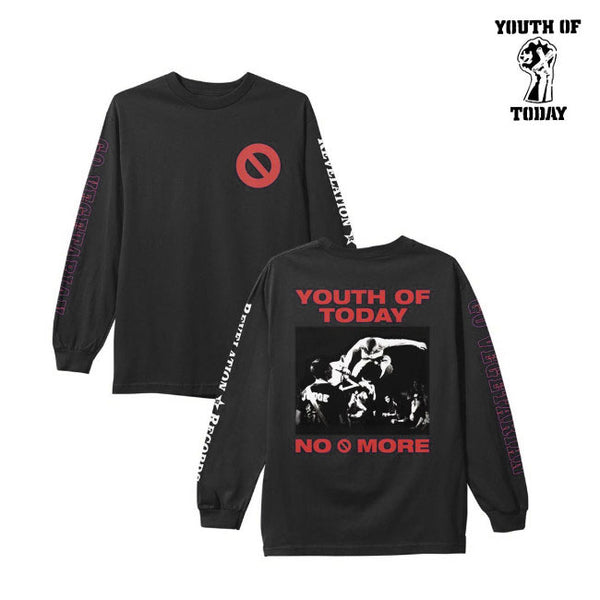 【ラスト1枚】Youth Of Today /ユース・オブ・トゥデイ - No More ロングスリーブ・長袖シャツ(ブラック)