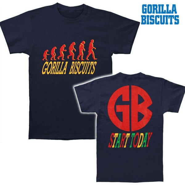 【即納】Gorilla Biscuits /ゴリラ・ビスケッツ - Start Today Tシャツ(ネイビー)