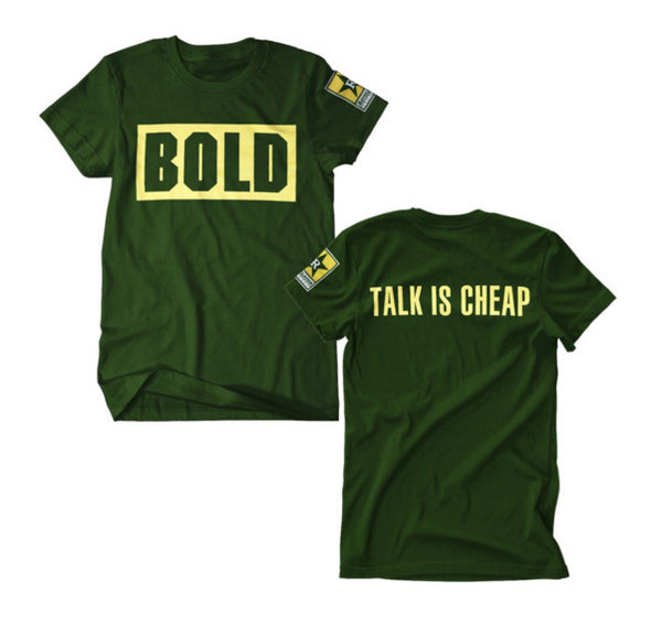 【お取り寄せ】BOLD/ボールド - Talk Is Cheap Green Tシャツ