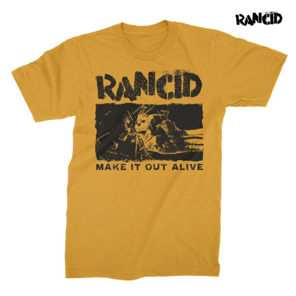 【お取り寄せ】RANCID / ランシッド - Make It Out Alive Tシャツ (ゴールドイエロー)