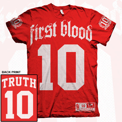 【お取り寄せ】First Blood - Ten Years of Truth Shirt Ｔシャツ(レッド)