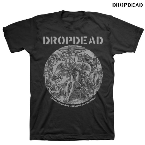 【お取り寄せ】DROPDEAD / ドロップデッド - THERE IS NO GOD Gray P Tシャツ(ブラック)