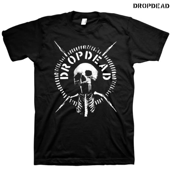 【お取り寄せ】DROPDEAD / ドロップデッド - WAR SKULL Tシャツ(ブラック) ホワイトプリント