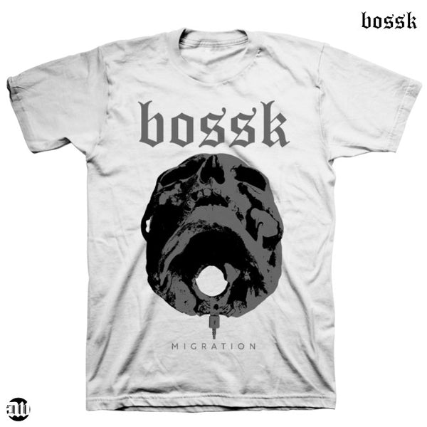 【お取り寄せ】Bossk / ボスク - MIGRATION SKULL Tシャツ(ホワイト)