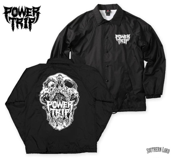 【お取り寄せ】Power Trip /パワートリップ - Skull コーチジャケット(ブラック)