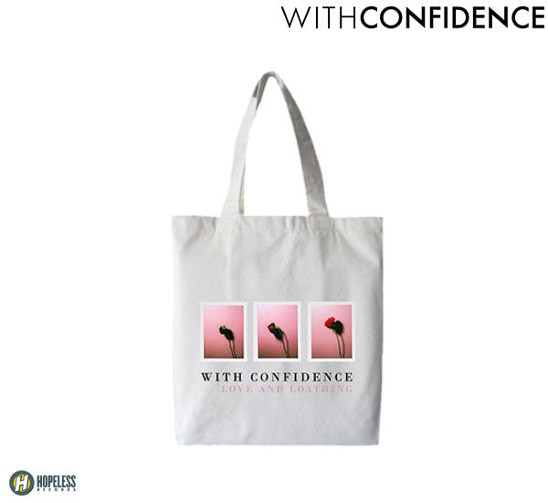 【お取り寄せ】With Confidence / ウィズ・コンフィデンス - Love And Loathing トートバッグ(ホワイト)