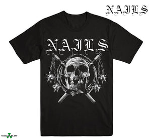 【お取り寄せ】NAILS / ネイルズ - SKULL AND MACES Tシャツ(ブラック)