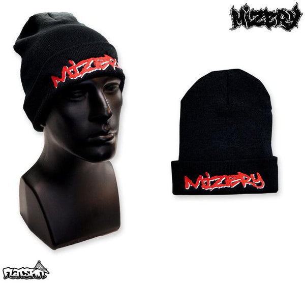 【お取り寄せ】Mizery / ミゼリー - Sharp Logo ビーニー・ニット帽子(ブラック)