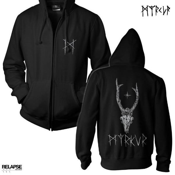 【お取り寄せ】Myrkur / ミシュクル - Deer Skull ジップアップパーカー(ブラック)
