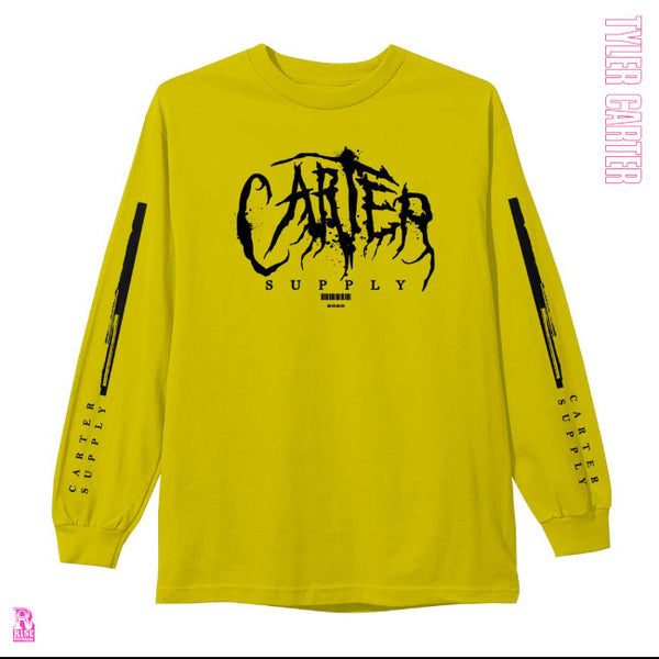 【お取り寄せ】Tyler Carter /タイラー・カーター - Death Metal Logo ロングスリーブ・長袖シャツ (マスタード)