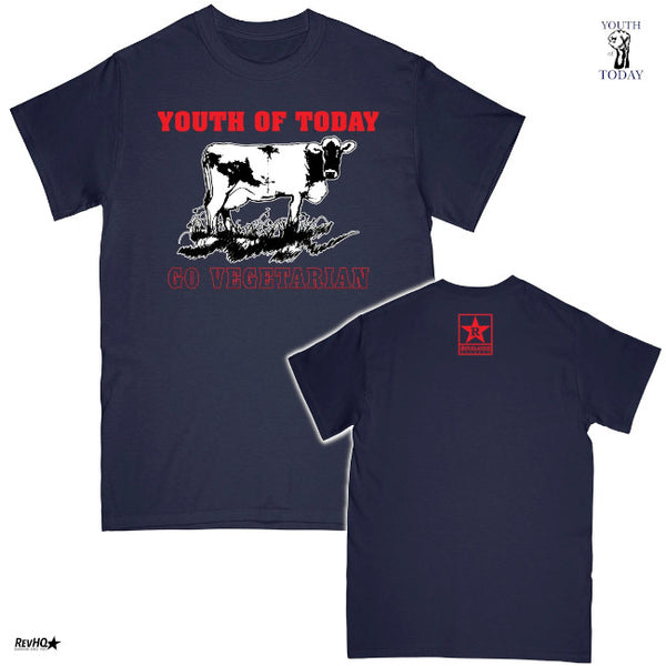 【即納】Youth Of Today / ユース・オブ・トゥデイ - GO VEGETARIAN Tシャツ(ネイビー)