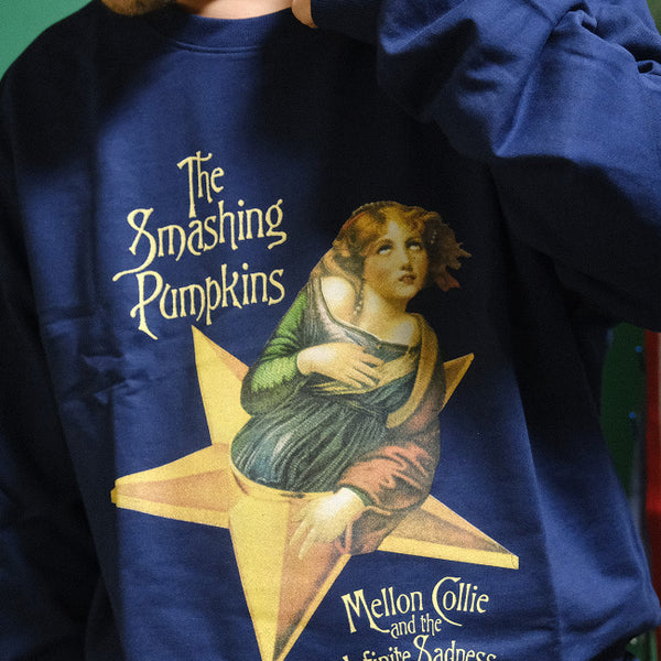 【お取り寄せ】Smashing Pumpkins / スマッシング・パンプキンズ - MELLON COLLIE クルーネック・トレーナー・スウェットシャツ(ネイビー)※寸法小さめ