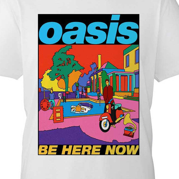 【お取り寄せ】Oasis / オアシス - BE HERE NOW ILLUSTRATION Tシャツ(ホワイト)