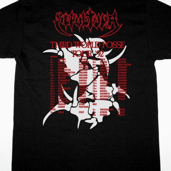 【お取り寄せ】Sepultura / セパルトゥラ - THIRD WORLD POSSE TOUR 1992 Tシャツ (ブラック)