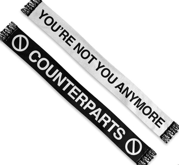 【お取り寄せ】Counterparts /カウンターパーツ - Not You スカーフ・マフラー(ブラックｘホワイト)