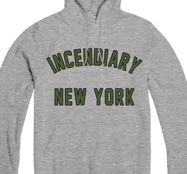 【お取り寄せ】Incendiary / インセンダイアリー - NEW YORK プルオーバーパーカー(グレー)