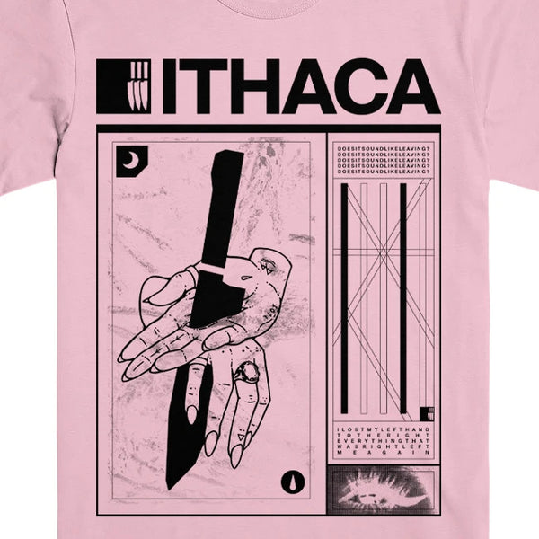 【お取り寄せ】Ithaca / イサカ - DOES IT SOUND LIKE LEAVING Tシャツ(ピンク)