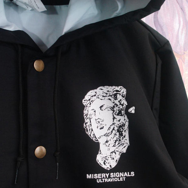 【品切れ】Misery Signals / ミザリー・シグナルズ - Statue ウィンドブレーカー・フードコーチジャケット(ブラック)