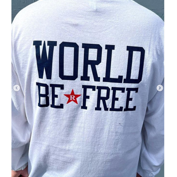 【お取り寄せ】World Be Free / ワールド・ビー・フリー - WBF ロングスリーブ・長袖シャツ (ホワイト)