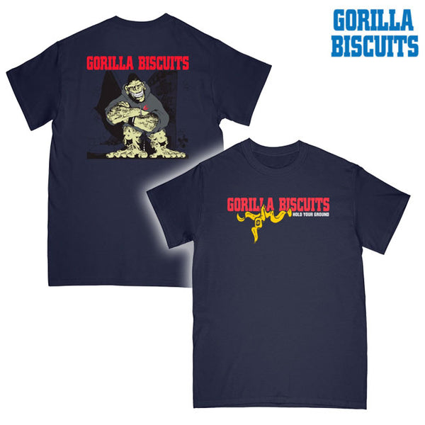 【即納】Gorilla Biscuits /ゴリラ・ビスケッツ - Hold Your Ground Tシャツ(ネイビー)
