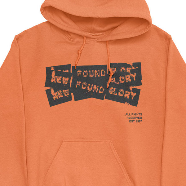 【お取り寄せ】New Found Glory / ニュー・ファウンド・グローリー - 3 Tape Logo パーカー(オレンジ)