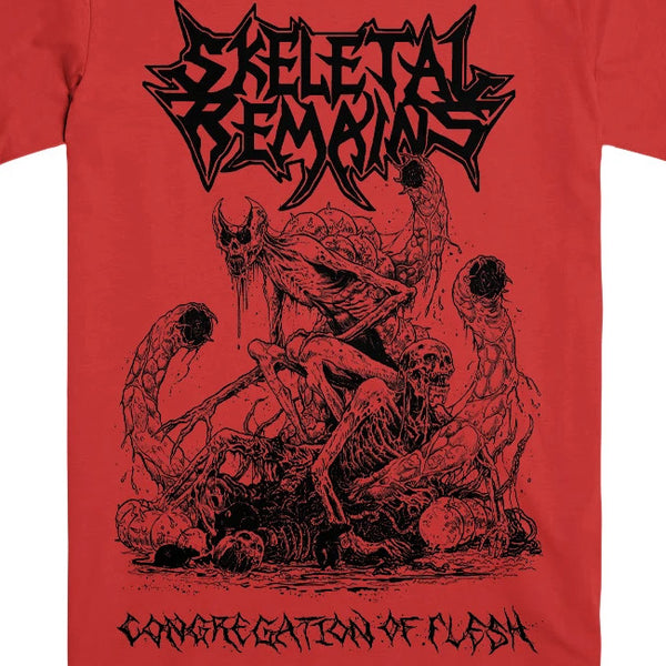 【お取り寄せ】Skeletal Remains / スケリタル・リメインズ - CONGREGATION OF FLESH Tシャツ(レッド)