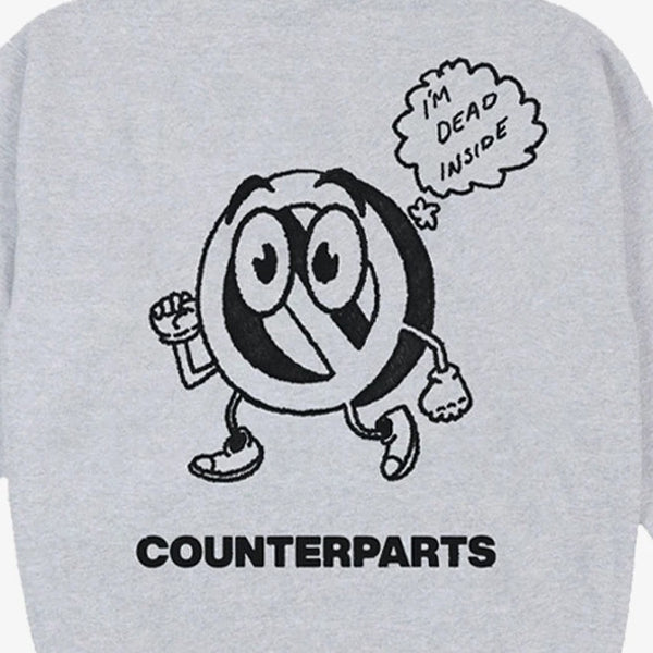 【お取り寄せ】Counterparts / カウンターパーツ - Dead Inside クルーネック・トレーナー・スウェットシャツ(グレー)
