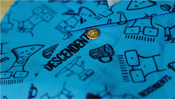 【お取り寄せ】Descendents /ディセンデンツ - Milo Pattern ボタンシャツ・オープンカラー半袖シャツ(アクアブルー)