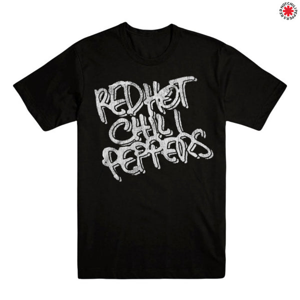 【お取り寄せ】Red Hot Chili Peppers / レッド・ホット・チリペッパーズ - BLACK & WHITE LOGO Tシャツ(ブラック)