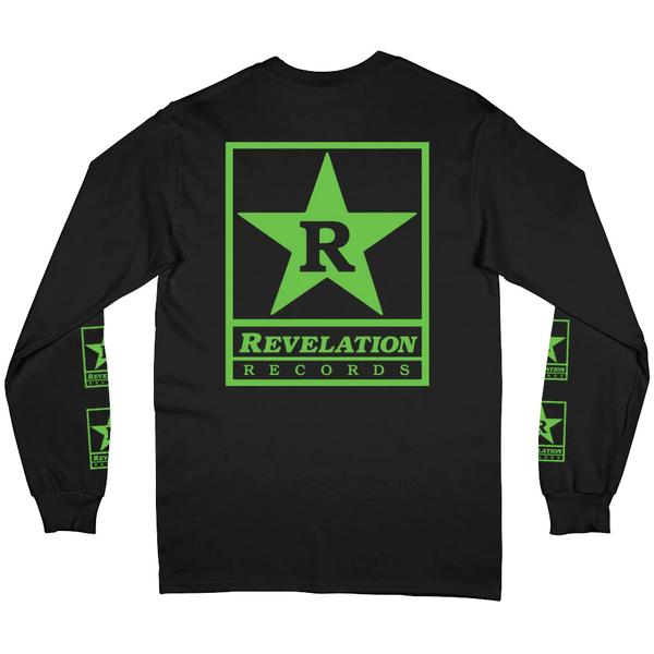 【品切れ】【廃盤】Revelation Records / レヴェレーション・レコード - Green Logo ロングスリーブ・長袖シャツ(ブラック)
