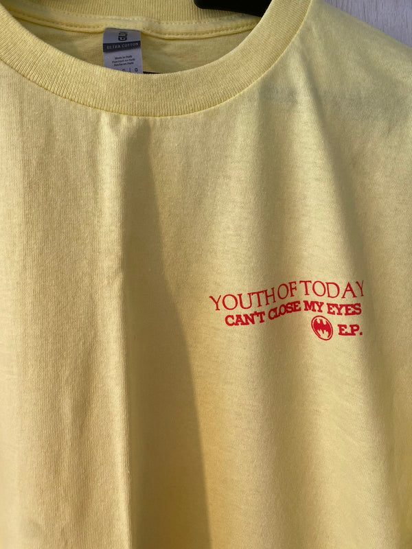 【即納】【廃盤】【早い者勝ち！】Youth Of Today / ユース・オブ・トゥデイ - CAN'T CLOSE MY EYES MEETS BATMAN Tシャツ(イエロー)
